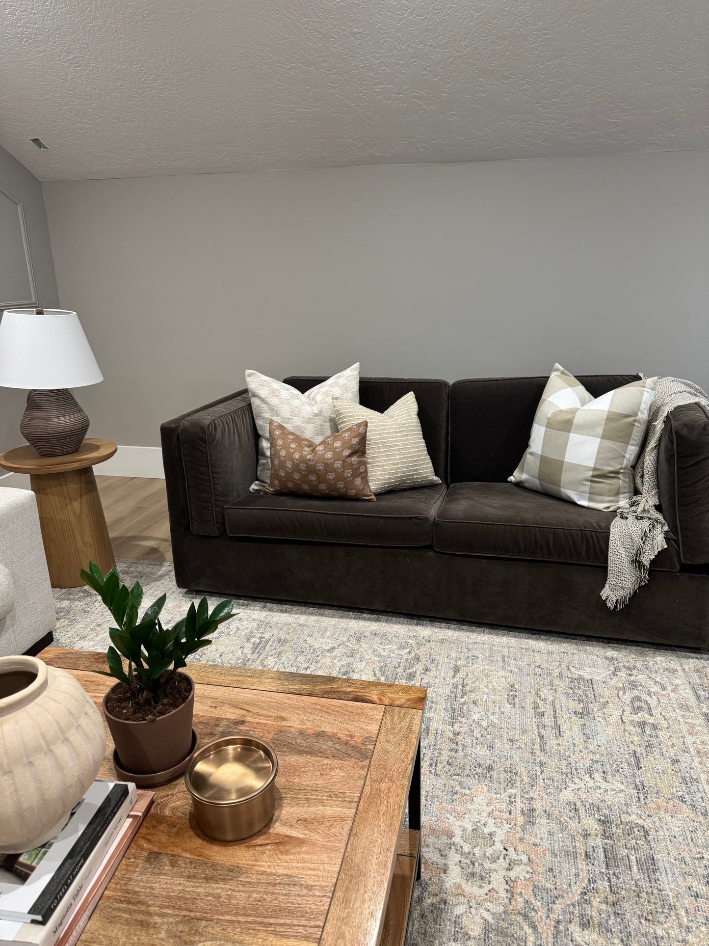 Lilly Tan Check Pillow Cover