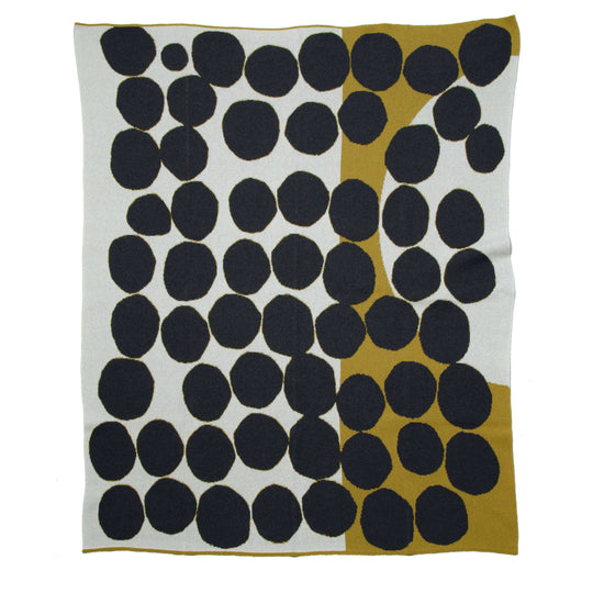 Cotton Sustainable Knit Patterned Throw Blanket - Huey by Susy Pilgrim Waters