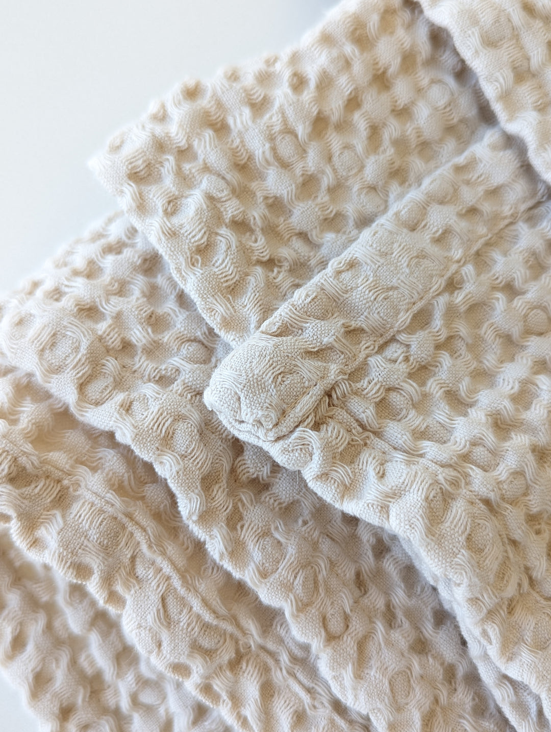 100% Cotton Blankets King Size for Bed - 405GSM Waffle Weave Blankets for All Seasons, Cozy and Warm, Grey Soft Lightweight Woven Knit Blankets #color_beige