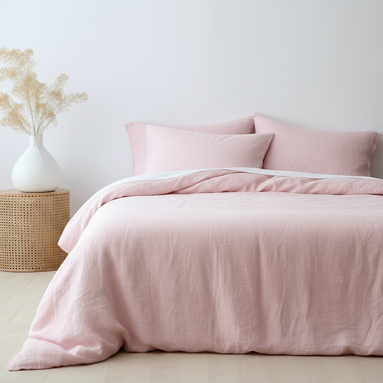 Fine linen bedding duvet set in king sizeDesigner linen duvet cover sets for interior decorators Luxury linen bedding collections for oversized mattresses Premium linen duvet covers with customizable options King-sized linen duvet cover sets for interior design enthusiasts Oversized linen duvet covers with hypoallergenic properties Designer linen bedding sets for spacious rooms Custom-sized linen duvet cover sets for oversized beds High quality #color_faded-pink