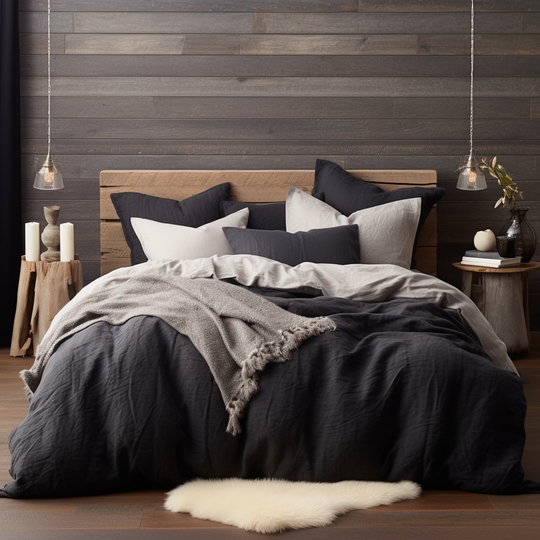Luxury bed linen brands duvet cover Oversized linen duvet covers for interior designers King-sized linen duvet cover sets for luxurious bedding Premium linen duvet cover sets for oversized beds Designer linen duvet covers for king-sized mattresses Luxurious linen bedding sets for interior projects High-quality linen duvet cover sets for oversized beds Oversized linen duvet cover sets for designer spaces #color_black