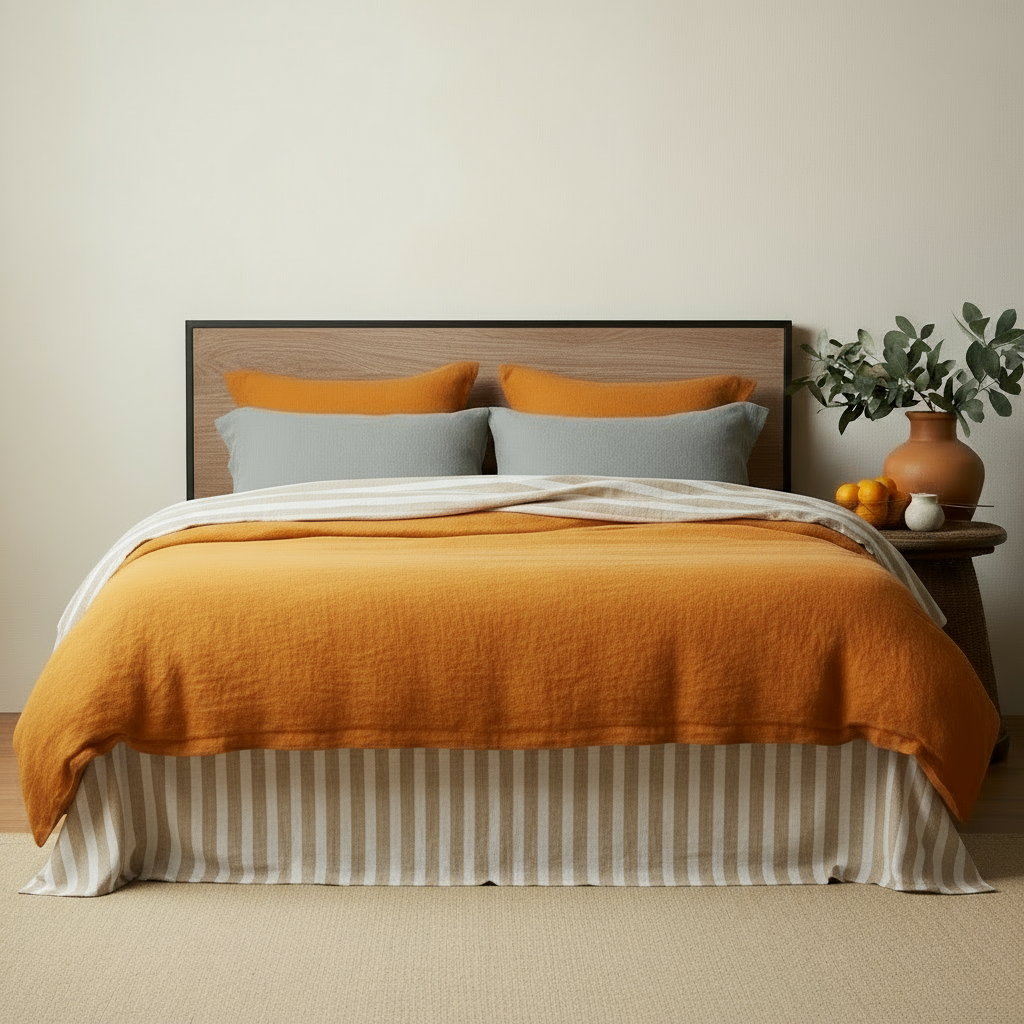 European Linen Duvet Cover Set Oversized linen duvet covers with stylish designs Designer linen duvet cover sets for interior decorators Luxury linen bedding collections for oversized mattresses Premium linen duvet covers with customizable options King-sized linen duvet cover sets for interior design enthusiasts Oversized linen duvet covers with hypoallergenic properties #color_burnt-orange