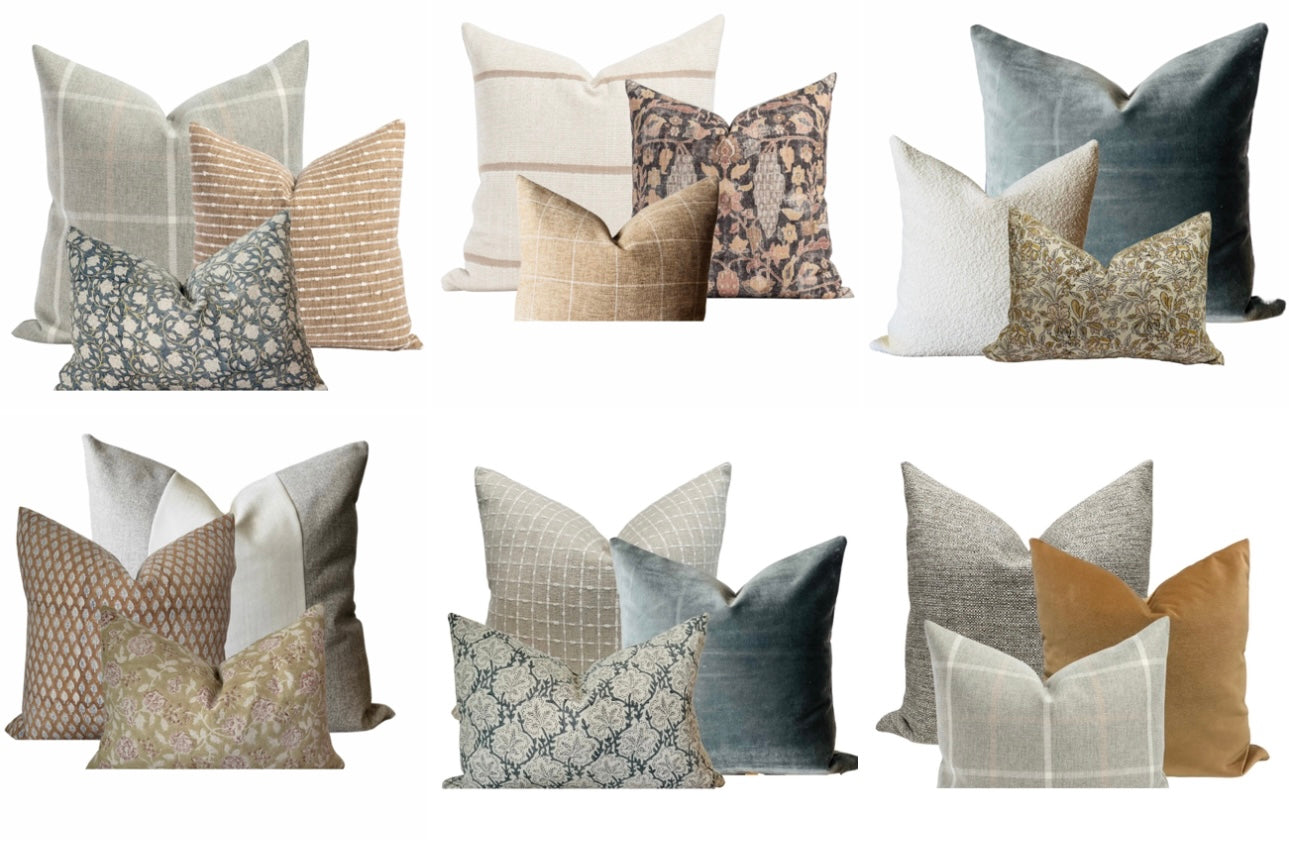 Tan Woven Stripe Pillow Cover