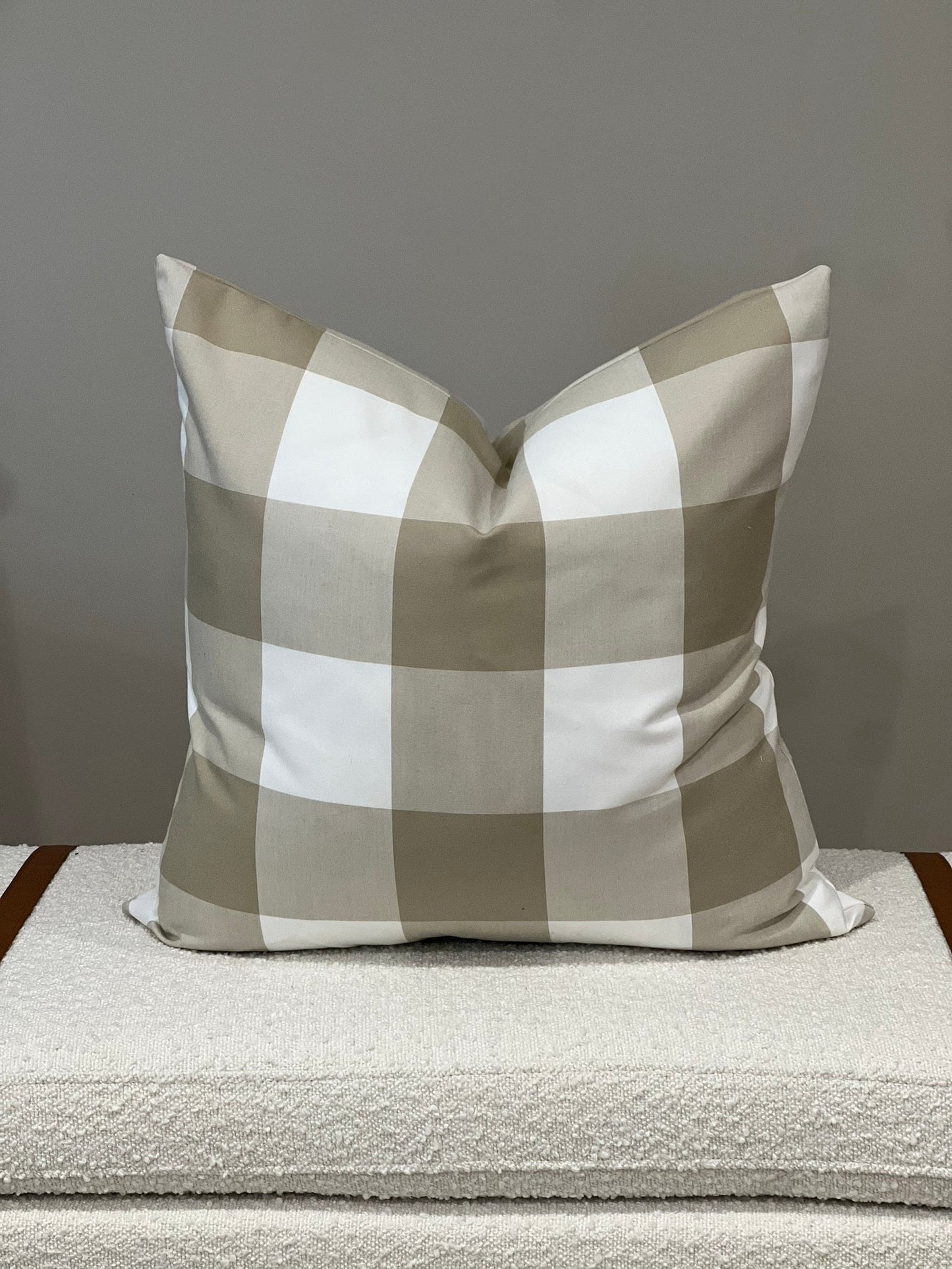 Lilly Tan Check Pillow Cover