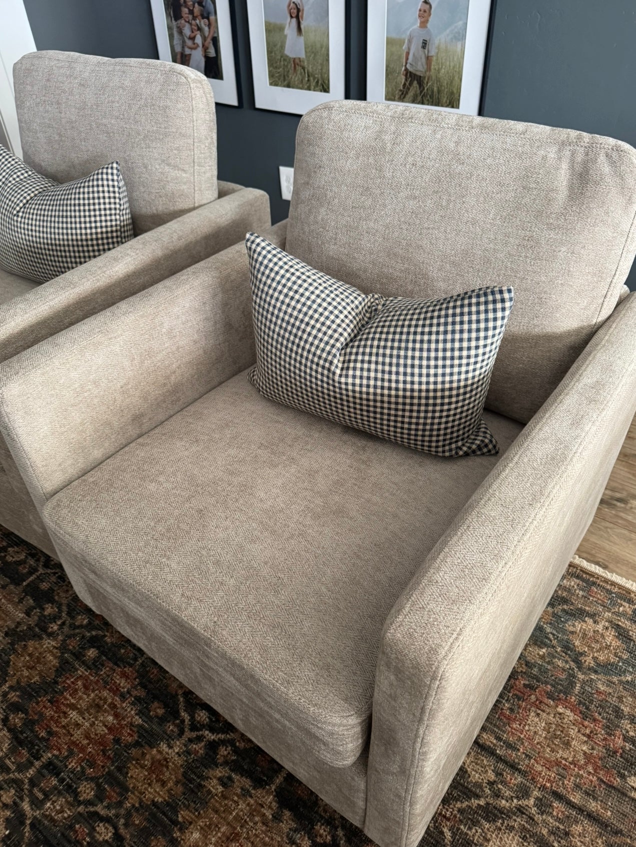 Blue Check Pillow Cover