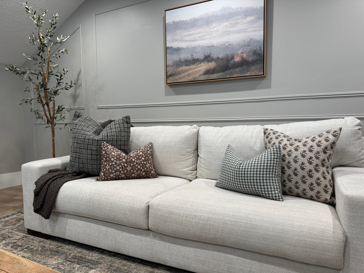 Green Gingham Pillow Cover