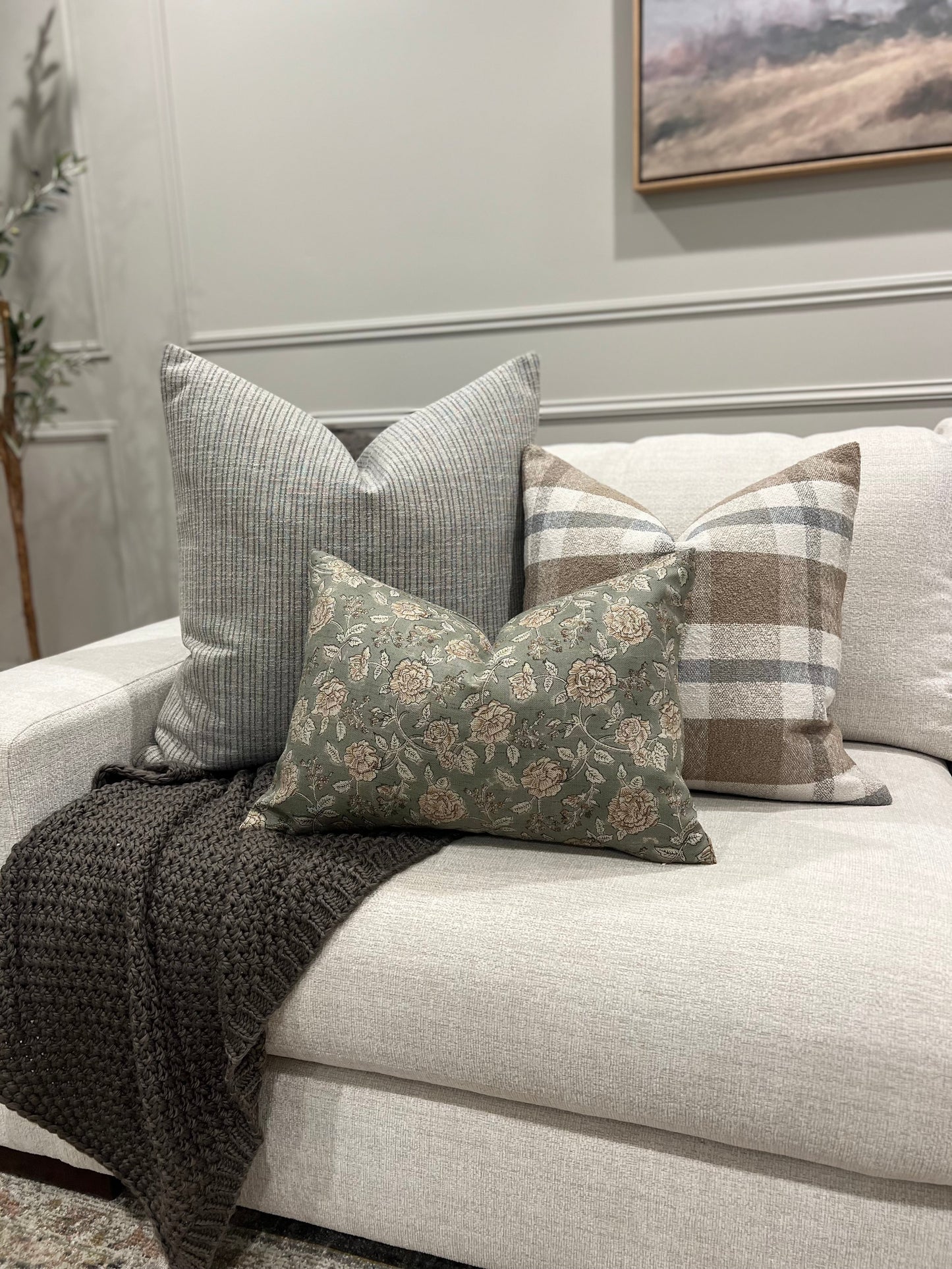 Brown Plaid Pillow Cover
