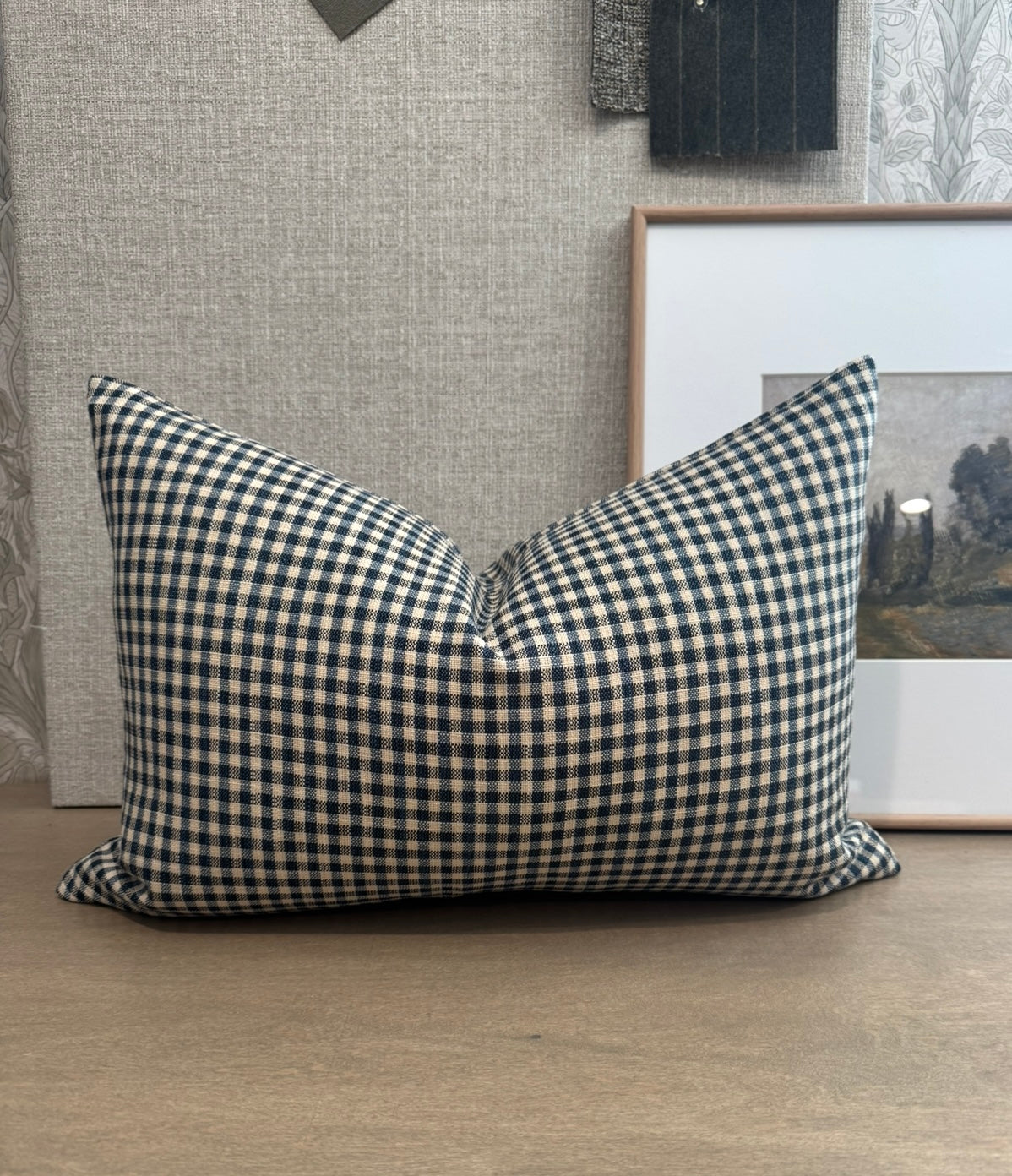 Blue Check Pillow Cover