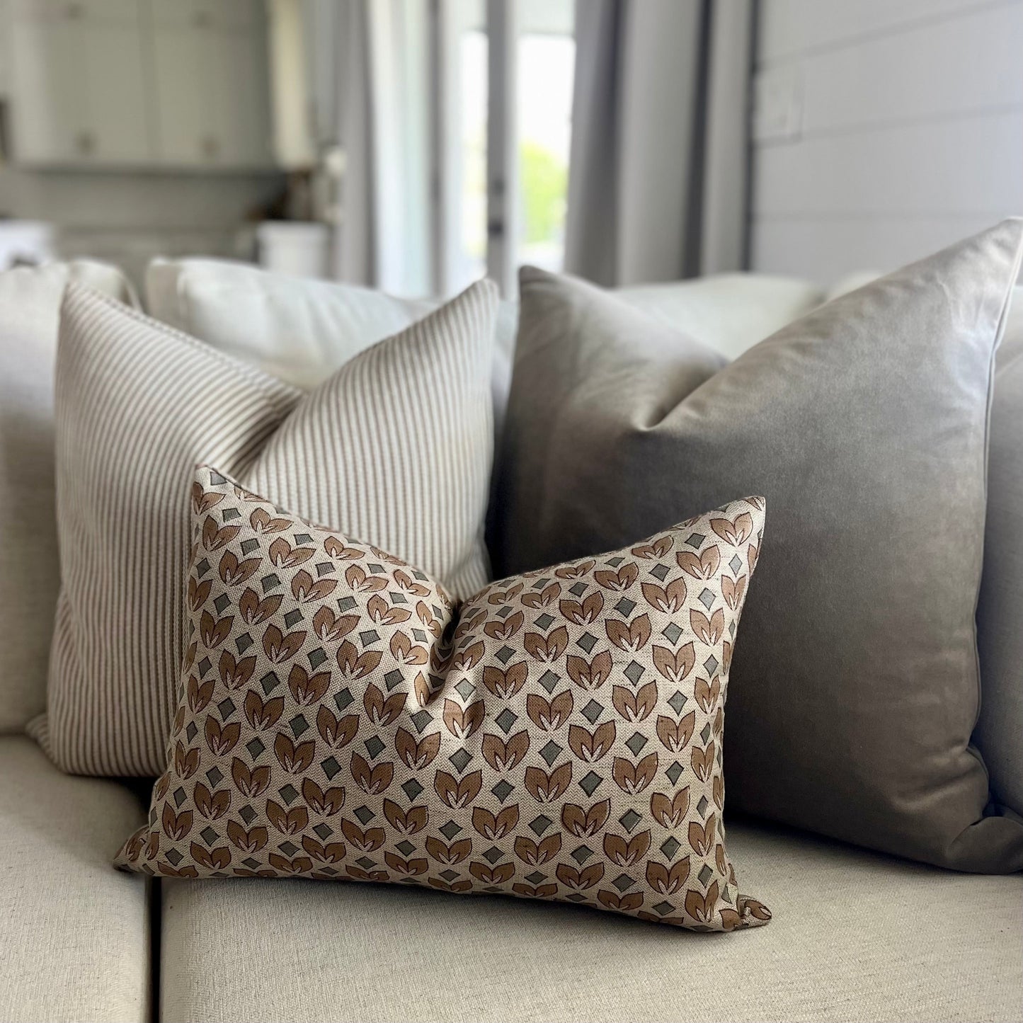 Tan Velvet Pillow Cover