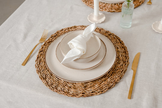 Flax Linen luxurious table napkins #color_warm-white