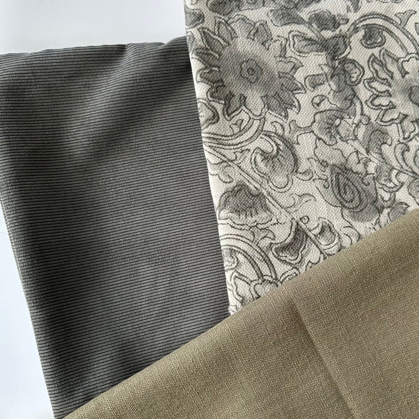 Green/Grey Corduroy Pillow Cover