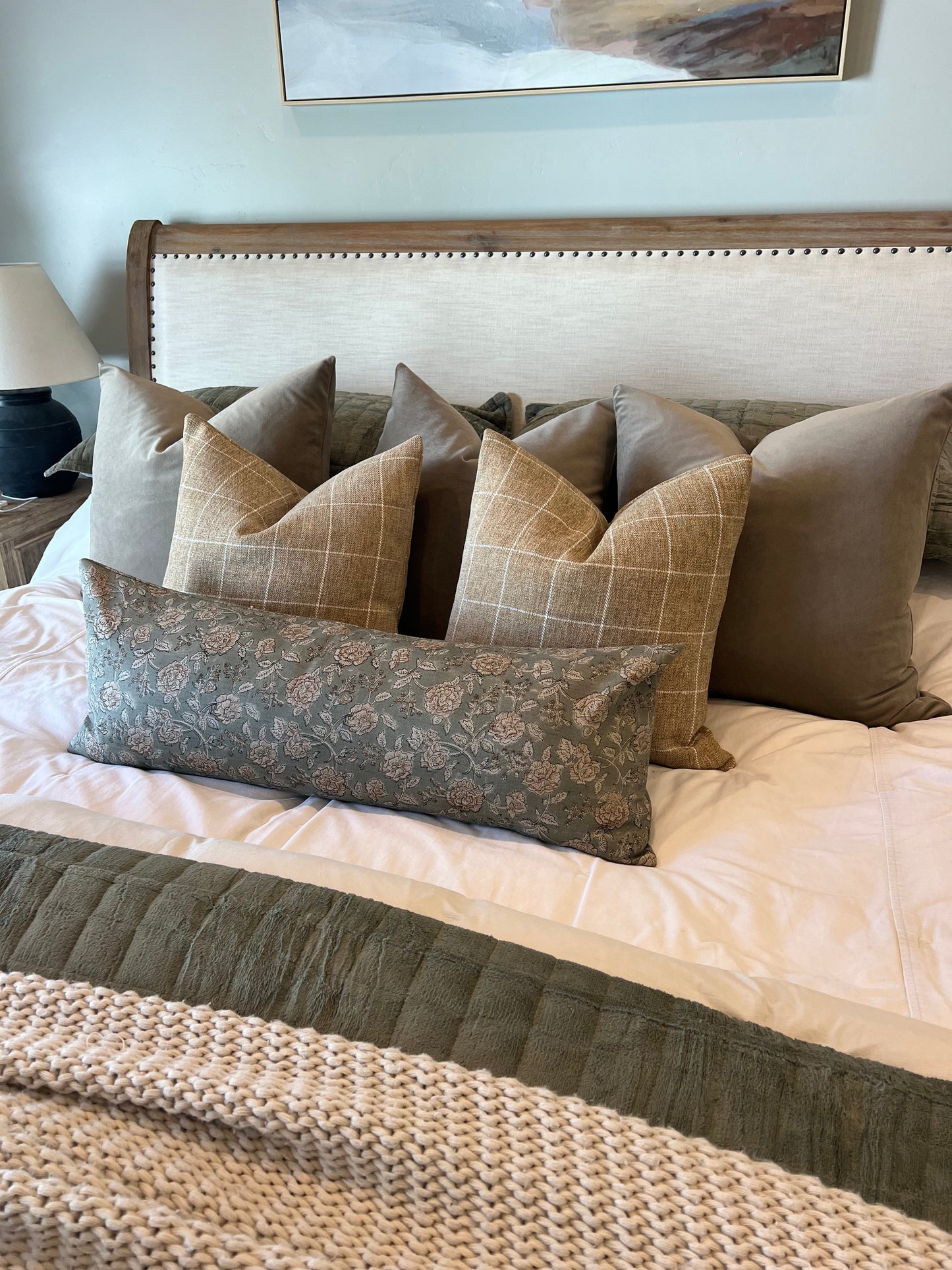 Tan Velvet Pillow Cover