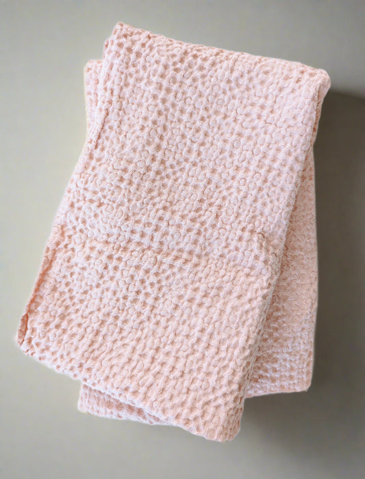 Waffle throw blankets for beds #color_dusty-pink