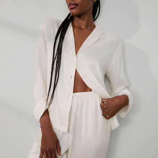 Washable Silk Long Sleeve Pant Set
