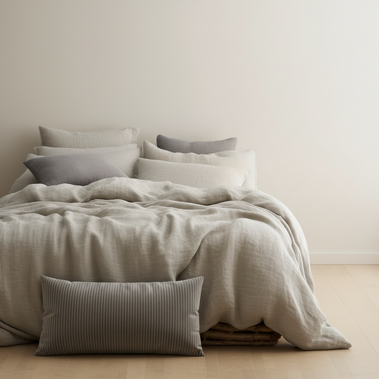 Fine linen King-sized linen duvet covers with premium fabric Designer linen bedding sets for large mattresses Customizable linen duvet cover sets for interior styling Oversized linen duvet covers with stylish designs Designer linen duvet cover sets for interior decorators Luxury linen bedding collections for oversized mattresses Premium linen duvet covers with customizable options bedding sets #color_natural