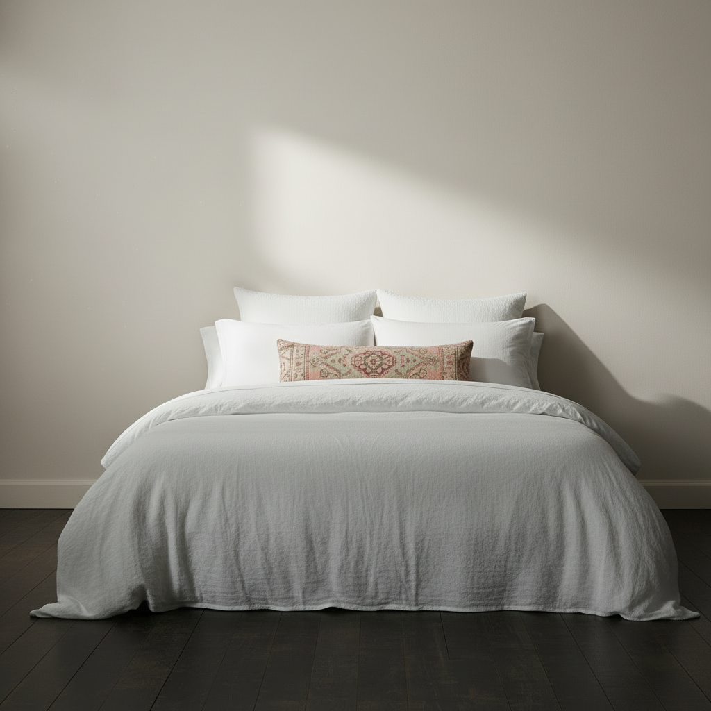 Luxury sheets and bedding set Oversized linen duvet covers for interior designers King-sized linen duvet cover sets for luxurious bedding Premium linen duvet cover sets for oversized beds Designer linen duvet covers for king-sized mattresses Luxurious linen bedding sets for interior projects High-quality linen duvet cover sets for oversized beds Oversized linen duvet cover sets for designer spaces #color_optic-white