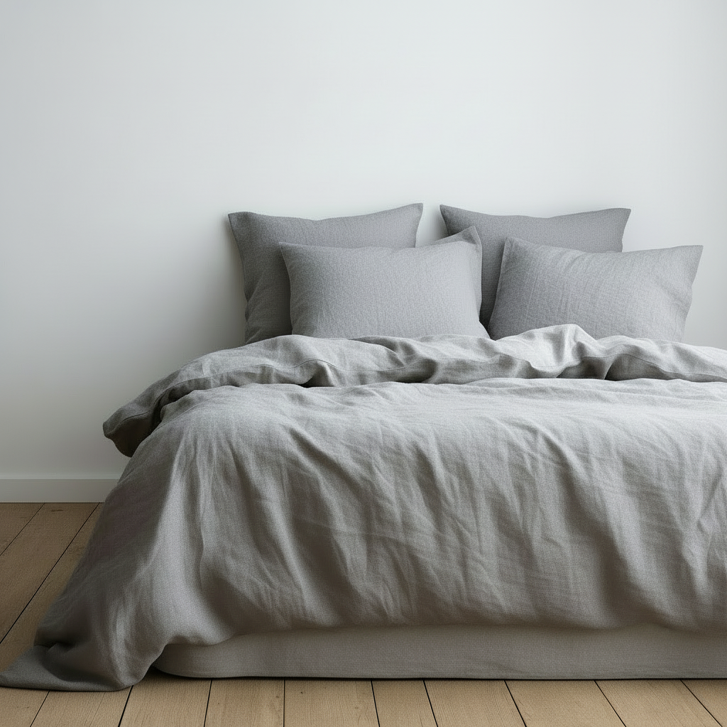 European Linen Duvet Cover Set Oversized linen duvet covers with stylish designs Designer linen duvet cover sets for interior decorators Luxury linen bedding collections for oversized mattresses Premium linen duvet covers with customizable options King-sized linen duvet cover sets for interior design enthusiasts Oversized linen duvet covers with hypoallergenic properties  #color_rainy-season