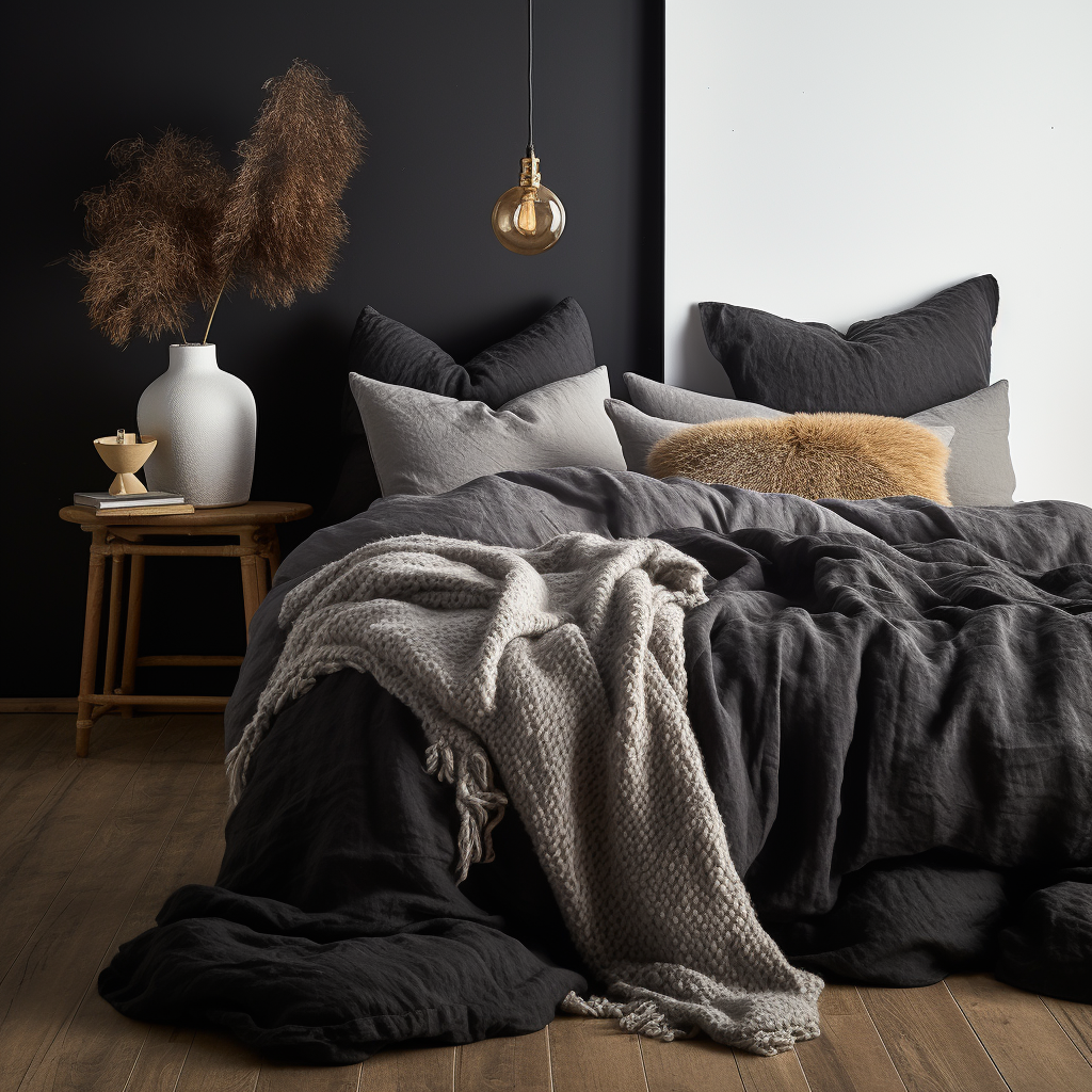 Luxury bed linen brands duvet cover #color_black