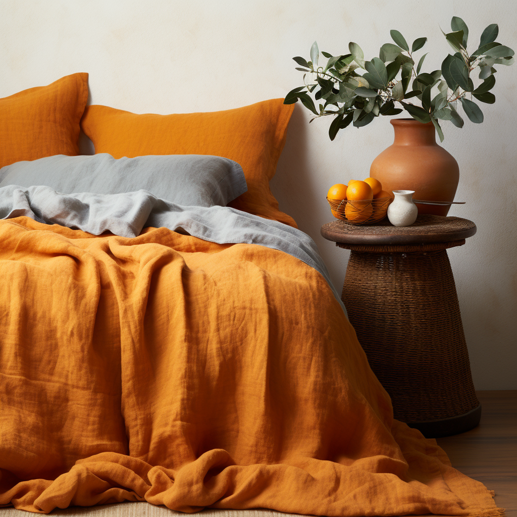 European Linen Duvet Cover Set #color_burnt-orange