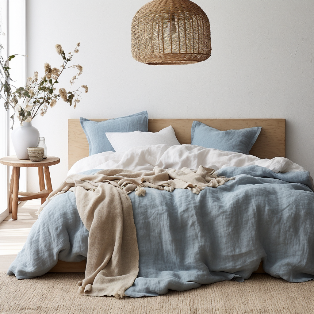 Best luxury linen bedding #color_aquamarine