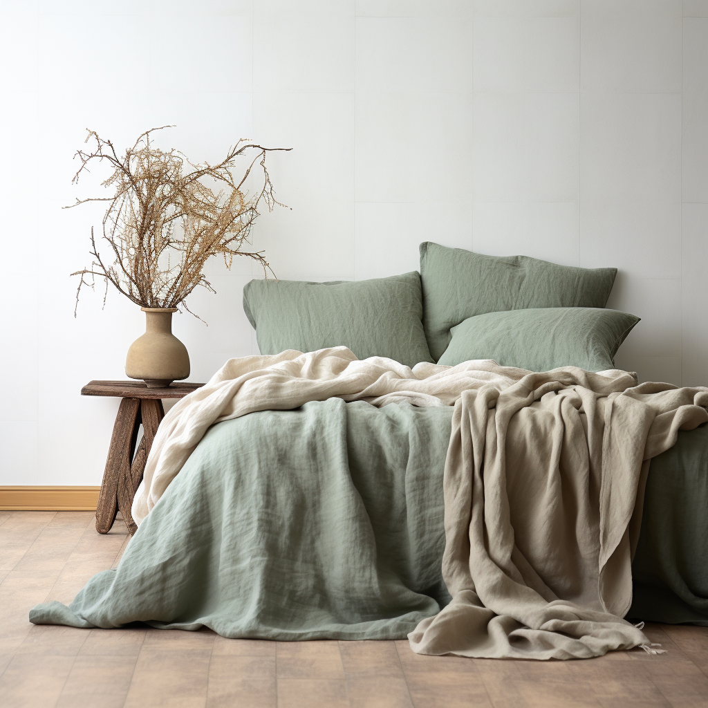 fine linen bedding for sale #color_moss
