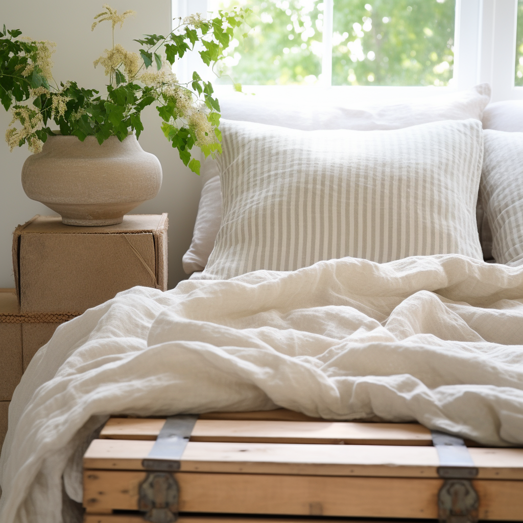 Fine linen bedding sets #color_thick-natural-stripe