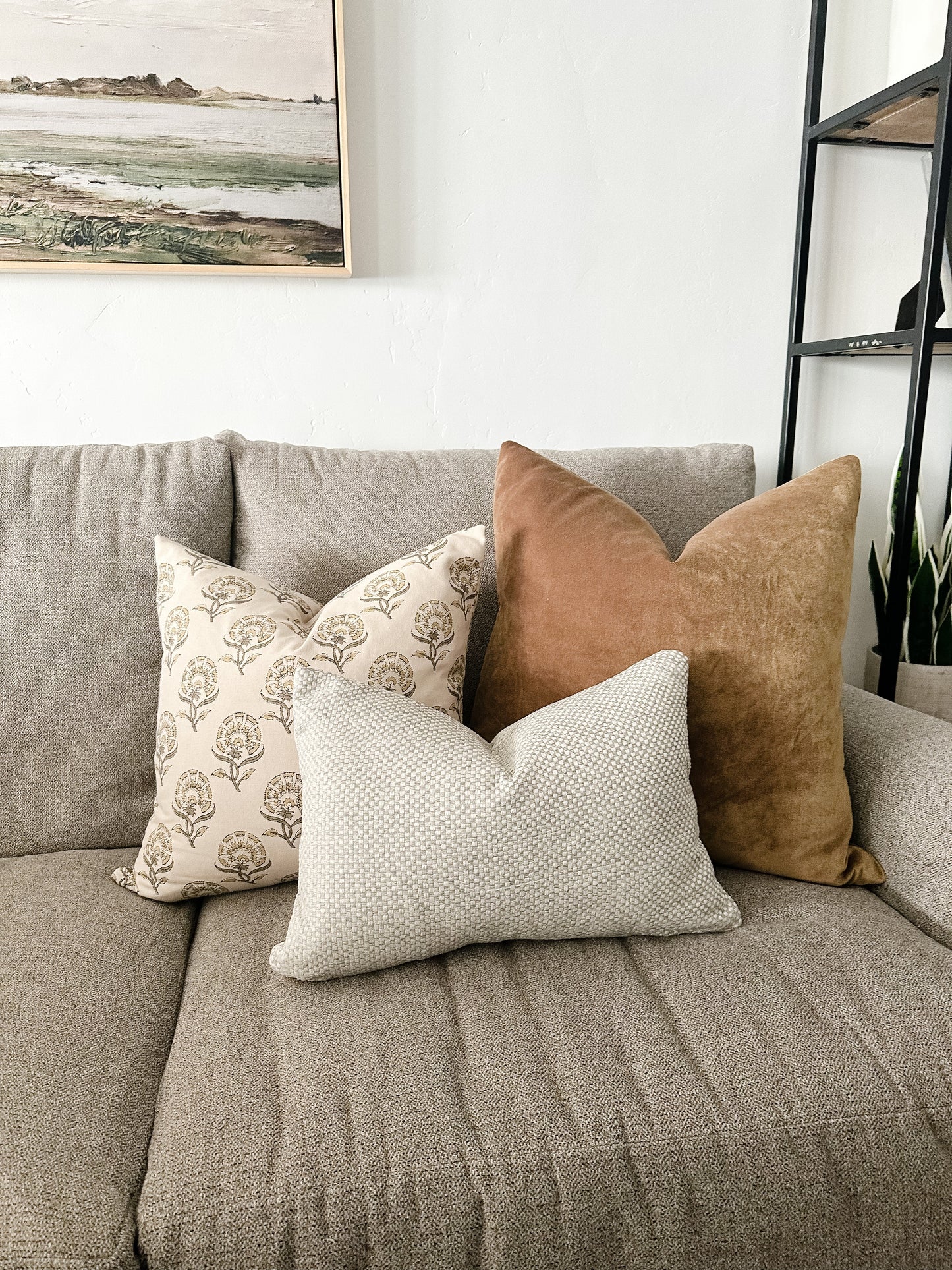 Grey Check Pillow Cover