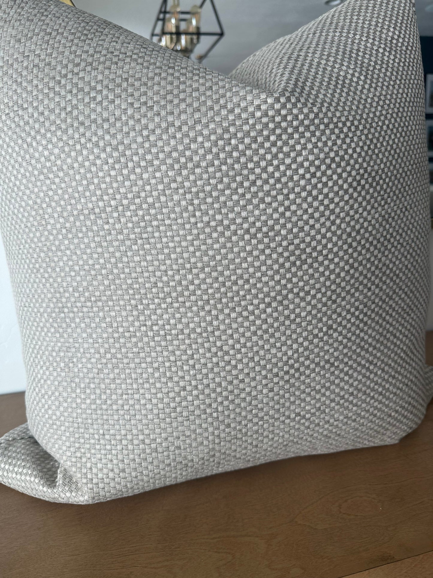 Grey Check Pillow Cover