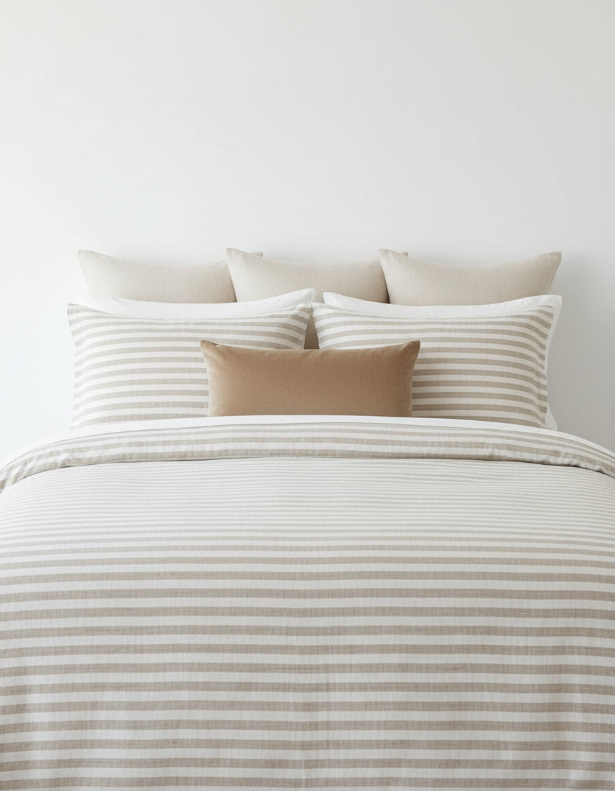 Fine linen bedding  Luxury linen bedding collections for oversized mattresses Premium linen duvet covers with customizable options King-sized linen duvet cover sets for interior design enthusiasts Oversized linen duvet covers with hypoallergenic properties Designer linen bedding sets for spacious rooms Custom-sized linen duvet cover sets for oversized beds High-quality linen bedding options for king-sized mattresses Linen duvet cover sets tailored for oversized  #colorcomfortsets #color_large-natural-stripe