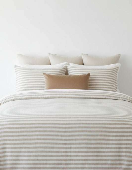 Fine linen bedding  Luxury linen bedding collections for oversized mattresses Premium linen duvet covers with customizable options King-sized linen duvet cover sets for interior design enthusiasts Oversized linen duvet covers with hypoallergenic properties Designer linen bedding sets for spacious rooms Custom-sized linen duvet cover sets for oversized beds High-quality linen bedding options for king-sized mattresses Linen duvet cover sets tailored for oversized  #colorcomfortsets #color_large-natural-stripe