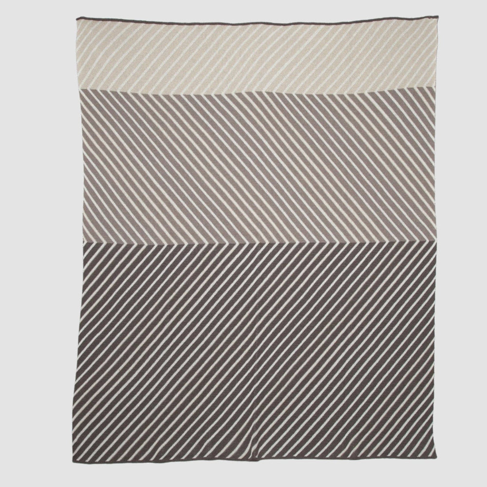 Cotton Sustainable Knit Striped Throw Blanket - Zag by Kelly Harris Smith